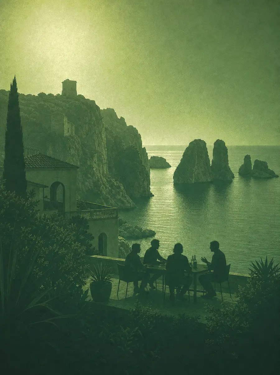 Offsite workshop on a Mediterranean terrace